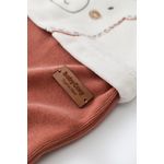 Fashion, accesorii si bijuterii - Copii - Imbracaminte copii - Salopete copii - Salopeta Ursulet cu maneca lunga si botosei din 80%bumbac organic si 20% poliester - Caramiziu, BabyCosy (Marime: 6-9 luni) - Infinity.ro