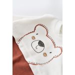Fashion, accesorii si bijuterii - Copii - Imbracaminte copii - Salopete copii - Salopeta Ursulet cu maneca lunga si botosei din 80%bumbac organic si 20% poliester - Caramiziu, BabyCosy (Marime: 6-9 luni) - Infinity.ro