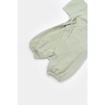 Fashion, accesorii si bijuterii - Copii - Imbracaminte copii - Salopete copii - Salopeta petrecuta din muselina, BabyCosy, 100% bumbac organic, Verde (Marime: 6-9 luni) - Infinity.ro