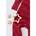 Fashion, accesorii si bijuterii - Copii - Imbracaminte copii - Salopete copii - Salopeta cu maneca lunga si pantaloni lungi din bumbac organic si modal - Rosu BabyCosy (Marime: 3-6 Luni) - Infinity.ro