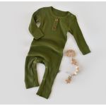 Fashion, accesorii si bijuterii - Copii - Imbracaminte copii - Salopete copii - Salopeta cu maneca lunga si pantaloni lungi din bumbac organic si modal - Verde BabyCosy (Marime: 12-18 Luni) - Infinity.ro