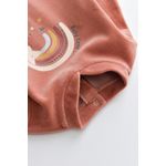 Fashion, accesorii si bijuterii - Copii - Imbracaminte copii - Salopete copii - Salopeta Curcubeu cu maneca lunga si botosei din 80%bumbac organic si 20% poliester - Caramiziu, BabyCosy (Marime: 3-6 Luni) - Infinity.ro