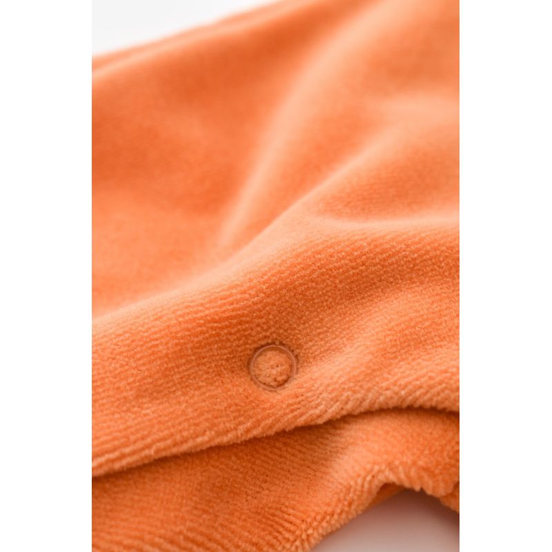 Fashion, accesorii si bijuterii - Copii - Imbracaminte copii - Salopete copii - Salopeta Ursulet cu maneca lunga si botosei din 80%bumbac organic si 20% poliester - Portocaliu, BabyCosy (Marime: 3-6 Luni) - Infinity.ro