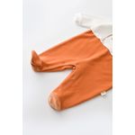 Fashion, accesorii si bijuterii - Copii - Imbracaminte copii - Salopete copii - Salopeta Ursulet cu maneca lunga si botosei din 80%bumbac organic si 20% poliester - Portocaliu, BabyCosy (Marime: 3-6 Luni) - Infinity.ro