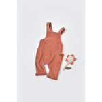 Fashion, accesorii si bijuterii - Copii - Imbracaminte copii - Salopete copii - Salopeta Velvet cu bretele din 80%bumbac organic si 20% poliester - Caramiziu, BabyCosy (Marime: 9-12 luni) - Infinity.ro