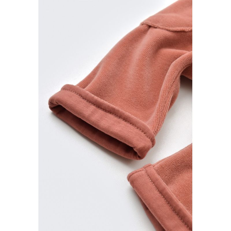 Fashion, accesorii si bijuterii - Copii - Imbracaminte copii - Salopete copii - Salopeta Velvet cu bretele din 80%bumbac organic si 20% poliester - Caramiziu, BabyCosy (Marime: 9-12 luni) - Infinity.ro