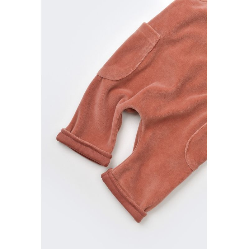 Fashion, accesorii si bijuterii - Copii - Imbracaminte copii - Salopete copii - Salopeta Velvet cu bretele din 80%bumbac organic si 20% poliester - Caramiziu, BabyCosy (Marime: 9-12 luni) - Infinity.ro