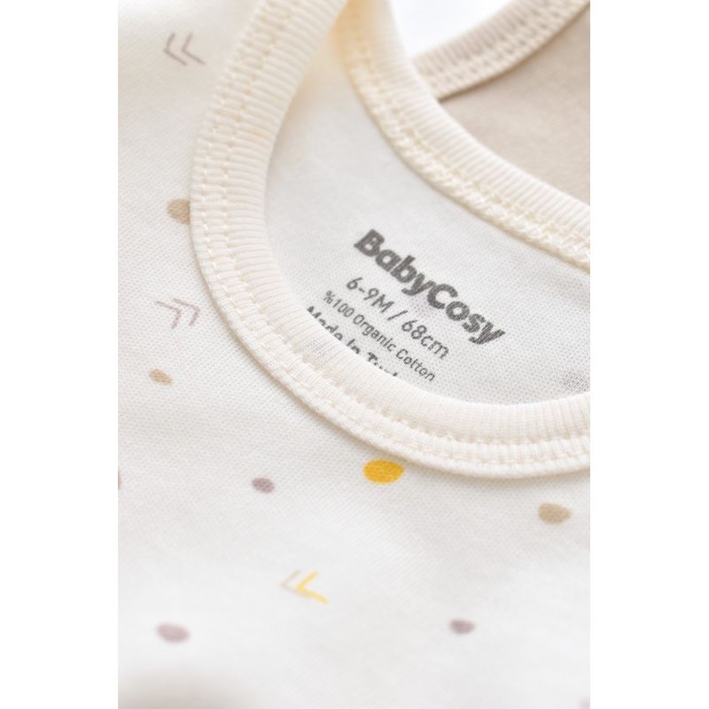 Fashion, accesorii si bijuterii - Copii - Imbracaminte copii - Body-uri copii - Set 2 body-uri fara maneci bebe unisex -100% bumbac organic - Ecru cu buline, BabyCosy (Marime: 6-9 luni) - Infinity.ro