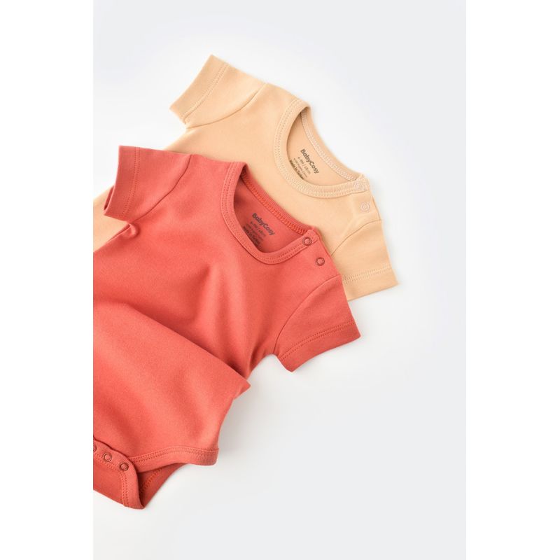 Fashion, accesorii si bijuterii - Copii - Imbracaminte copii - Body-uri copii - Set 2 body-uri bebe unisex -100% bumbac organic - Mustar/ Scortisoara, BabyCosy (Marime: 6-9 luni) - Infinity.ro