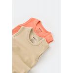 Fashion, accesorii si bijuterii - Copii - Imbracaminte copii - Body-uri copii - Set 2 body-uri fara maneci bebe unisex -100% bumbac organic - Roz/Crem, BabyCosy (Marime: 12-18 Luni) - Infinity.ro
