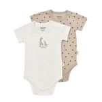 Fashion, accesorii si bijuterii - Copii - Imbracaminte copii - Body-uri copii - Set 2 body-uri bebe unisex Girafa, BabyCosy, 100% bumbac organic (Marime: 18-24 Luni) - Infinity.ro