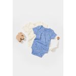 Fashion, accesorii si bijuterii - Copii - Imbracaminte copii - Body-uri copii - Set 2 body-uri Printed, BabyCosy, 50% modal+50% bumbac, Ecru/Lavanda (Marime: 3-6 Luni) - Infinity.ro