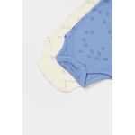 Fashion, accesorii si bijuterii - Copii - Imbracaminte copii - Body-uri copii - Set 2 body-uri Printed, BabyCosy, 50% modal+50% bumbac, Ecru/Lavanda (Marime: 3-6 Luni) - Infinity.ro