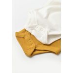 Fashion, accesorii si bijuterii - Copii - Imbracaminte copii - Body-uri copii - Set 2 body-uri cu maneca lunga bebe unisex din bumbac organic si modal - Mustar/Ecru, BabyCosy (Marime: 18-24 Luni) - Infinity.ro