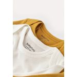 Fashion, accesorii si bijuterii - Copii - Imbracaminte copii - Body-uri copii - Set 2 body-uri cu maneca lunga bebe unisex din bumbac organic si modal - Mustar/Ecru, BabyCosy (Marime: 18-24 Luni) - Infinity.ro