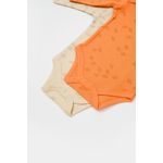 Fashion, accesorii si bijuterii - Copii - Imbracaminte copii - Body-uri copii - Set 2 body-uri cu maneca lunga Printed, BabyCosy, 50% modal+50% bumbac, Stone/Apricot (Marime: 18-24 Luni) - Infinity.ro