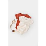 Fashion, accesorii si bijuterii - Copii - Imbracaminte copii - Body-uri copii - Set 2 body-uri bebe unisex -100% bumbac organic - Scortisoara/Ecru, BabyCosy (Marime: 6-9 luni) - Infinity.ro