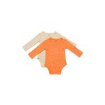 Fashion, accesorii si bijuterii - Copii - Imbracaminte copii - Body-uri copii - Set 2 body-uri petrecute Printed, BabyCosy, 50% modal+50% bumbac, Stone/Apricot (Marime: 3-6 Luni) - Infinity.ro