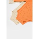 Fashion, accesorii si bijuterii - Copii - Imbracaminte copii - Body-uri copii - Set 2 body-uri petrecute Printed, BabyCosy, 50% modal+50% bumbac, Stone/Apricot (Marime: 3-6 Luni) - Infinity.ro