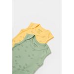 Fashion, accesorii si bijuterii - Copii - Imbracaminte copii - Body-uri copii - Set 2 body-uri fara maneci Printed, BabyCosy, 50% modal+50% bumbac, Lamaie/Verde (Marime: 18-24 Luni) - Infinity.ro