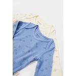 Fashion, accesorii si bijuterii - Copii - Imbracaminte copii - Body-uri copii - Set 2 body-uri cu maneca lunga Printed, BabyCosy, 50% modal+50% bumbac, Ecru/Lavanda (Marime: 9-12 luni) - Infinity.ro