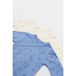 Fashion, accesorii si bijuterii - Copii - Imbracaminte copii - Body-uri copii - Set 2 body-uri petrecute Printed, BabyCosy, 50% modal+50% bumbac, Ecru/Lavanda (Marime: 3-6 Luni) - Infinity.ro