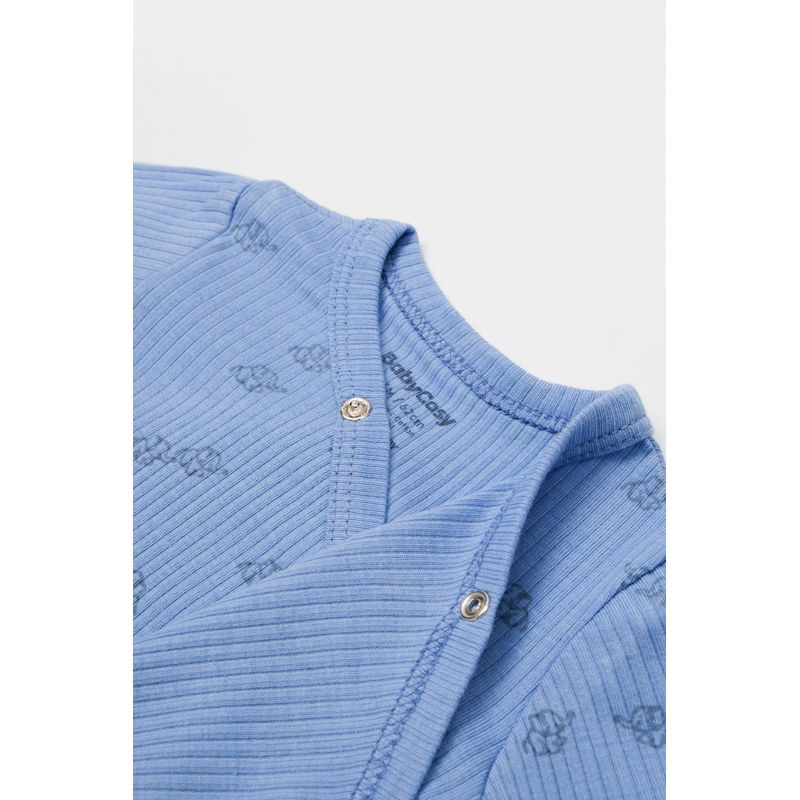 Fashion, accesorii si bijuterii - Copii - Imbracaminte copii - Body-uri copii - Set 2 body-uri petrecute Printed, BabyCosy, 50% modal+50% bumbac, Ecru/Lavanda (Marime: 3-6 Luni) - Infinity.ro