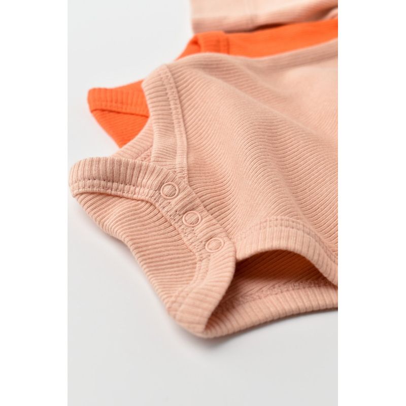 Fashion, accesorii si bijuterii - Copii - Imbracaminte copii - Body-uri copii - Set 2 body-uri cu maneca lunga bebe unisex din bumbac organic si modal - Rodie/Piersica, BabyCosy (Marime: 12-18 Luni) - Infinity.ro