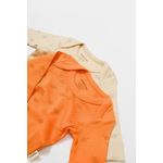 Fashion, accesorii si bijuterii - Copii - Imbracaminte copii - Body-uri copii - Set 2 body-uri cu maneca lunga Printed, BabyCosy, 50% modal+50% bumbac, Stone/Apricot (Marime: 3-6 Luni) - Infinity.ro