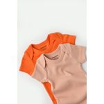 Fashion, accesorii si bijuterii - Copii - Imbracaminte copii - Body-uri copii - Set 2 body-uri bebe unisex din bumbac organic si modal - Rodie/Piersica, BabyCosy (Marime: 9-12 luni) - Infinity.ro