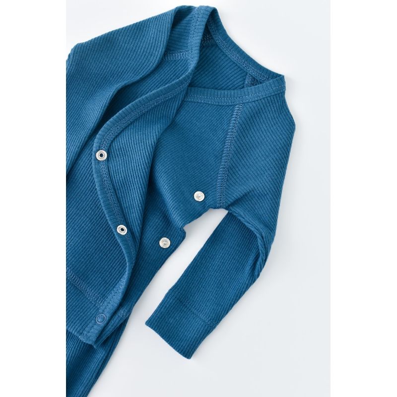 Fashion, accesorii si bijuterii - Copii - Imbracaminte copii - Treninguri si compleuri copii - Set 4 piese: bluza, pantaloni, caciulita si manusi din bumbac organic si modal - Bleumarin, BabyCosy (Marime: 6-9 luni) - Infinity.ro