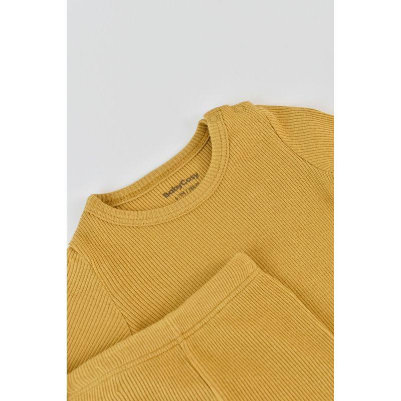 Fashion, accesorii si bijuterii - Copii - Imbracaminte copii - Treninguri si compleuri copii - Set 3 piese: body cu maneca lunga, pantaloni lungi si caciulita din bumbac organic si modal - Sofran, BabyCosy (Marime: 12-18 Lu - Infinity.ro