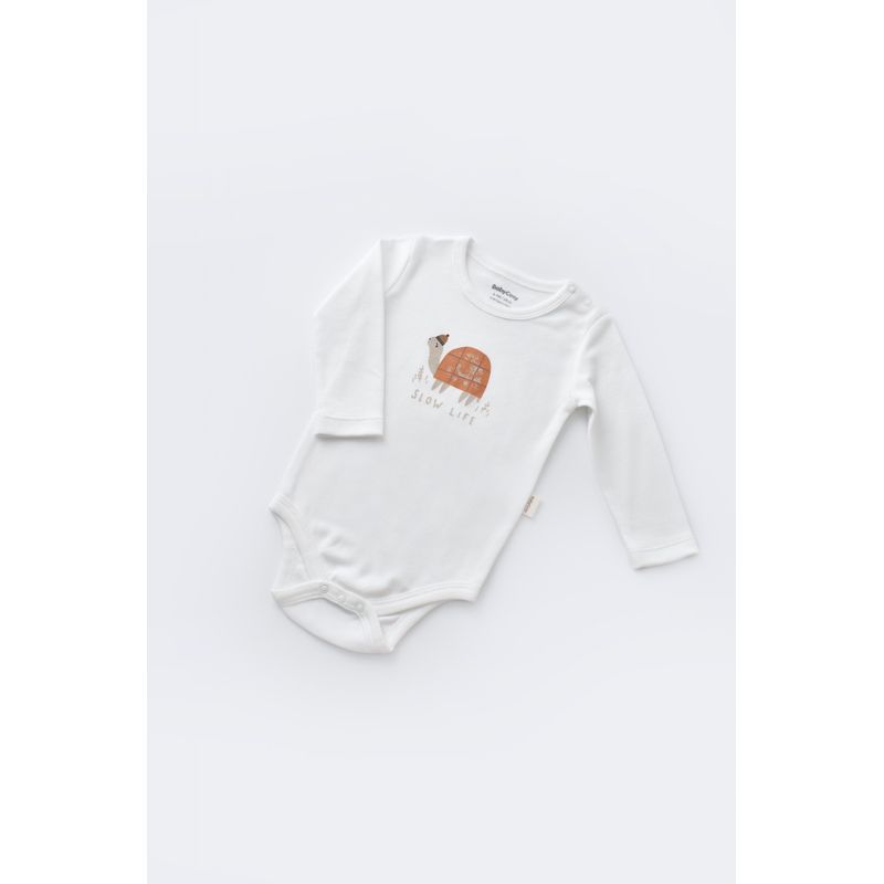 Fashion, accesorii si bijuterii - Copii - Imbracaminte copii - Treninguri si compleuri copii - Set 3 piese Broscuta cu body, pantalonasi si vestuta din 80%bumbac organic si 20% poliester - Portocaliu, BabyCosy (Marime: 3-6 - Infinity.ro