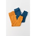 Fashion, accesorii si bijuterii - Copii - Imbracaminte copii - Pantaloni copii - Set 2 pantaloni bebe unisex din bumbac organic si modal - Bleumarin/Sofran, BabyCosy (Marime: 6-9 luni) - Infinity.ro