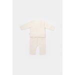 Fashion, accesorii si bijuterii - Copii - Imbracaminte copii - Treninguri si compleuri copii - Set bluzita petrecuta si pantaloni lungi din muselina, BabyCosy, 100% bumbac organic, Ecru (Marime: 18-24 Luni) - Infinity.ro