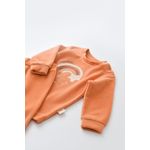 Fashion, accesorii si bijuterii - Copii - Imbracaminte copii - Treninguri si compleuri copii - Set Curcubeu cu bluzita cu maneca lunga si pantaloni lungi din 80%bumbac organic si 20% poliester - Portocaliu, BabyCosy (Marime - Infinity.ro