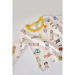 Fashion, accesorii si bijuterii - Copii - Imbracaminte copii - Treninguri si compleuri copii - Set bluzita cu maneca lunga si pantaloni lungi, 100% bumbac organic, BabyCosy, Galben (Marime: 9-12 luni) - Infinity.ro