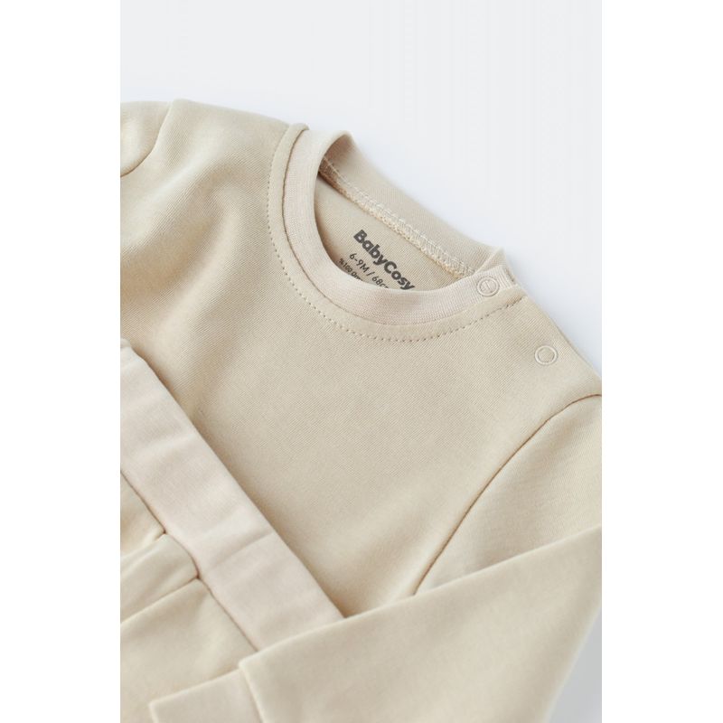 Fashion, accesorii si bijuterii - Copii - Imbracaminte copii - Treninguri si compleuri copii - Set bluzita cu maneca lunga si pantaloni lungi - bumbac organic 100% - Crem, BabyCosy (Marime: 12-18 Luni) - Infinity.ro