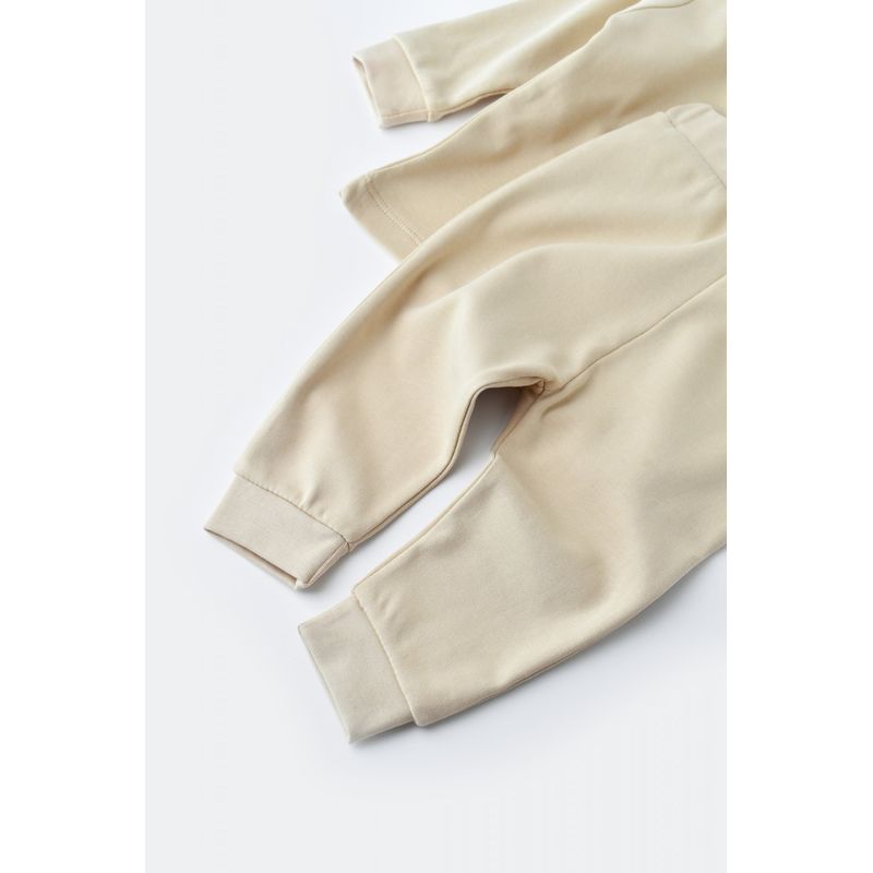 Fashion, accesorii si bijuterii - Copii - Imbracaminte copii - Treninguri si compleuri copii - Set bluzita cu maneca lunga si pantaloni lungi - bumbac organic 100% - Crem, BabyCosy (Marime: 12-18 Luni) - Infinity.ro