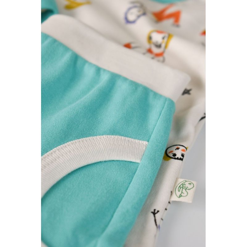 Fashion, accesorii si bijuterii - Copii - Imbracaminte copii - Treninguri si compleuri copii - Set bluzita cu maneca lunga si pantaloni lungi, 100% bumbac organic, BabyCosy, Verde (Marime: 6-9 luni) - Infinity.ro