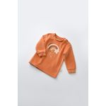 Fashion, accesorii si bijuterii - Copii - Imbracaminte copii - Treninguri si compleuri copii - Set Curcubeu cu bluzita cu maneca lunga si pantaloni lungi din 80%bumbac organic si 20% poliester - Portocaliu, BabyCosy (Marime - Infinity.ro