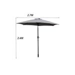 Casa si Gradina - Gradina si terasa - Umbrele si pavilioane - Umbrele - Umbrela de protectie solara pentru gradina, diametru de 2.7 m, gri, Vivo, PU27-GREY - Infinity.ro