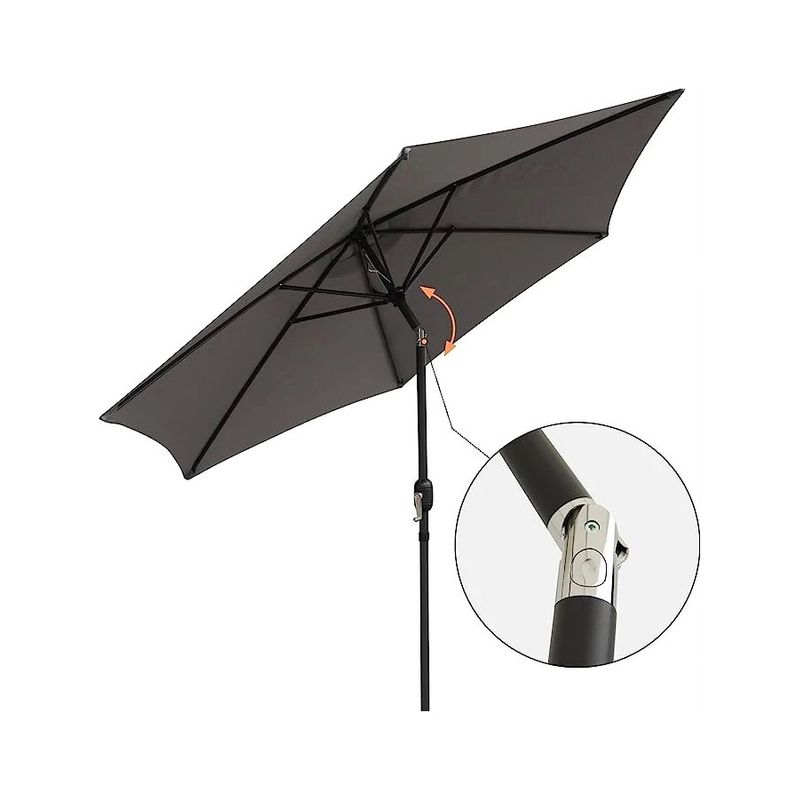 Casa si Gradina - Gradina si terasa - Umbrele si pavilioane - Umbrele - Umbrela de protectie solara pentru gradina, diametru de 2.7 m, gri, Vivo, PU27-GREY - Infinity.ro