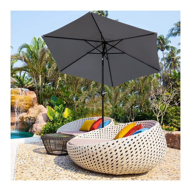 Casa si Gradina - Gradina si terasa - Umbrele si pavilioane - Umbrele - Umbrela de protectie solara pentru gradina, diametru de 2.7 m, gri, Vivo, PU27-GREY - Infinity.ro