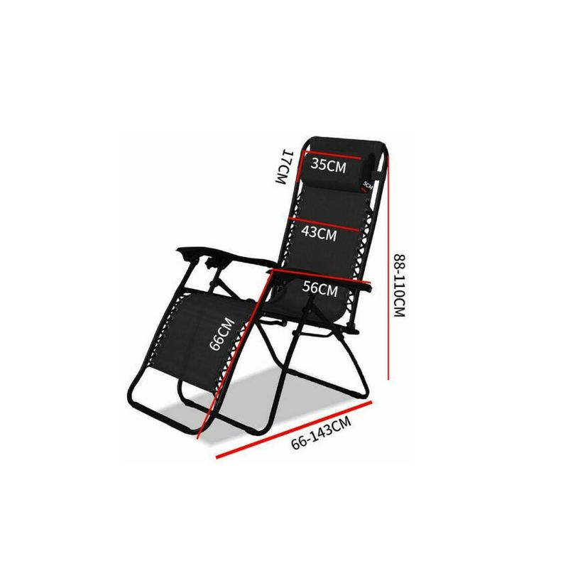 Casa si Gradina - Gradina si terasa - Mobilier exterior - Scaune si sezlonguri gradina - Scaun tip sezlong pliabil si reglabil cu tetiera, negru, cadru otel, FC115 - Infinity.ro