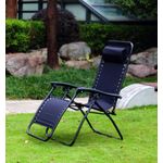 Casa si Gradina - Gradina si terasa - Mobilier exterior - Scaune si sezlonguri gradina - Scaun tip sezlong pliabil si reglabil cu tetiera, negru, cadru otel, FC115 - Infinity.ro