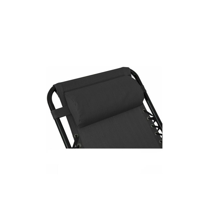 Casa si Gradina - Gradina si terasa - Mobilier exterior - Scaune si sezlonguri gradina - Scaun tip sezlong pliabil si reglabil cu tetiera, negru, cadru otel, FC115 - Infinity.ro