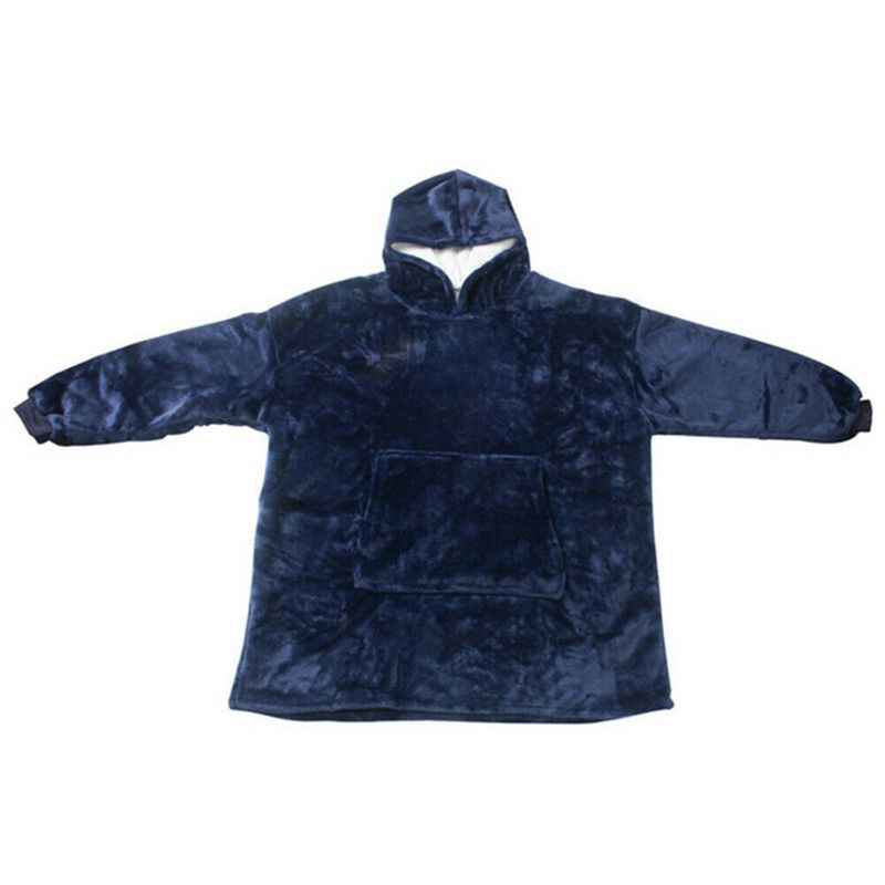 Casa si Gradina - Textile si covoare - Pături și cuverturi - Pături - Patura tip hanorac, cu maneci, gluga si buzunar, albastru, 80 x 180 cm, HB80-BLUE - Infinity.ro