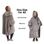 Casa si Gradina - Textile si covoare - Pături și cuverturi - Pături - Patura tip hanorac, cu maneci, gluga si buzunar, gri inchis, 80 x 180 cm, HB80-GREY - Infinity.ro