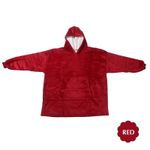 Casa si Gradina - Textile si covoare - Pături și cuverturi - Pături - Patura tip hanorac, cu maneci, gluga si buzunar, rosu, 80 x 180 cm, HB80-RED - Infinity.ro